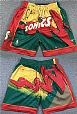 Oklahoma City Thunder Green Yellow Red SuperSonics Shorts (Run Small),baseball caps,new era cap wholesale,wholesale hats