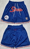 Philadelphia 76ers Blue Stitched NBA Shorts (Run Small),baseball caps,new era cap wholesale,wholesale hats