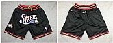 Philadelphia 76ers Black Just Don Throwback Mesh Shorts (Run Small),baseball caps,new era cap wholesale,wholesale hats
