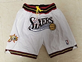 Philadelphia 76ers White Just Don Throwback Mesh Shorts (Run Small),baseball caps,new era cap wholesale,wholesale hats