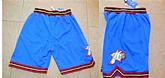 Philadelphia 76ers Blue Throwback NBA Shorts (Run Small),baseball caps,new era cap wholesale,wholesale hats