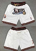 Philadelphia 76ers White Stitched Shorts (Run Small),baseball caps,new era cap wholesale,wholesale hats