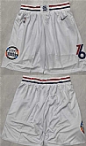 Philadelphia 76ers White NBA Stitched Shorts (Run Small),baseball caps,new era cap wholesale,wholesale hats