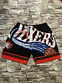 Philadelphia 76ers Yellow Black Big Face With Pocket Swingman Shorts (Run Small),baseball caps,new era cap wholesale,wholesale hats