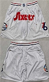 Philadelphia 76ers White Stitched NBA Shorts (Run Small),baseball caps,new era cap wholesale,wholesale hats