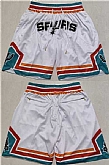 San Antonio Spurs White Shorts (Run Small) (Run Small),baseball caps,new era cap wholesale,wholesale hats