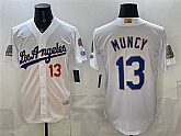 Men's Los Angeles Dodgers #13 Max Muncy White 2026 Gold Collection 9x & B2B Champs Patch Stitched Jersey Dzhi,baseball caps,new era cap wholesale,wholesale hats
