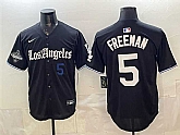Men's Los Angeles Dodgers #5 Freddie Freeman Black 2025 World Series Champions Patch 'Gothic Edition' Vapor Premier Limited Stitched Jersey Dzhi,baseball caps,new era cap wholesale,wholesale hats
