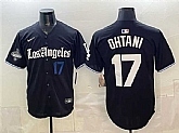 Men's Los Angeles Dodgers #17 Shohei Ohtani Black 2025 World Series Champions Patch 'Gothic Edition' Vapor Premier Limited Stitched Jersey Dzhi,baseball caps,new era cap wholesale,wholesale hats