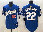 Men's Los Angeles Dodgers #22 Clayton Kershaw Royal 2026 Gold Collection 9x & B2B Champs Patch Stitched Jersey Dzhi,baseball caps,new era cap wholesale,wholesale hats