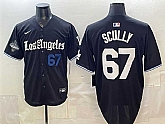Men's Los Angeles Dodgers #67 Vin Scully Black 2025 World Series Champions Patch 'Gothic Edition' Vapor Premier Limited Stitched Jersey Dzhi,baseball caps,new era cap wholesale,wholesale hats
