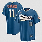 Men's Milwaukee Brewers #11 Jackson Chourio Mineral Blue 2026 City Connect Stadium Stitched Stitched Jersey Dzhi,baseball caps,new era cap wholesale,wholesale hats