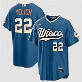 Men's Milwaukee Brewers #22 Christian Yelich Mineral Blue 2026 City Connect Stadium Stitched Stitched Jersey Dzhi,baseball caps,new era cap wholesale,wholesale hats
