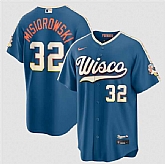 Men's Milwaukee Brewers #32 Jacob Misiorowski Mineral Blue 2026 City Connect Stadium Stitched Stitched Jersey Dzhi,baseball caps,new era cap wholesale,wholesale hats