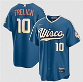 Men's Milwaukee Brewers #10 Sal Frelick Mineral Blue 2026 City Connect Stadium Stitched Stitched Jersey Dzhi,baseball caps,new era cap wholesale,wholesale hats