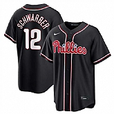 Men's Philadelphia Phillies #12 Kyle Schwarber Fashion Black Out Stitched Jersey Dzhi,baseball caps,new era cap wholesale,wholesale hats