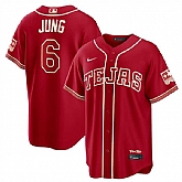 Men's Texas Rangers #6 Josh Jung Red 2026 City Connect Stadium Stitched Jersey Dzhi,baseball caps,new era cap wholesale,wholesale hats
