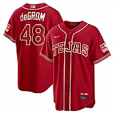 Men's Texas Rangers #48 Jacob deGrom Red 2026 City Connect Stadium Stitched Jersey Dzhi,baseball caps,new era cap wholesale,wholesale hats