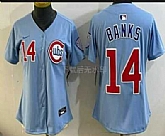 Women's Chicago Cubs #14 Ernie Banks Baby Blue Limited Jersey,baseball caps,new era cap wholesale,wholesale hats