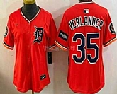 Women's Detroit Tigers #35 Justin Verlander Orange Stadium Jersey,baseball caps,new era cap wholesale,wholesale hats