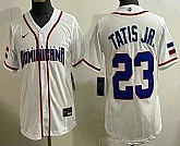 Women's Dominican #23 Fernando Tatis Jr White 2026 World Classic Cool Base Jersey,baseball caps,new era cap wholesale,wholesale hats