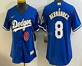 Women's Los Angeles Dodgers #8 Enrique Hernandez Blue 2026 Gold Collection Stadium Jersey,baseball caps,new era cap wholesale,wholesale hats