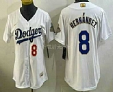 Women's Los Angeles Dodgers #8 Enrique Hernandez White 2026 Gold Collection Stadium Jersey,baseball caps,new era cap wholesale,wholesale hats