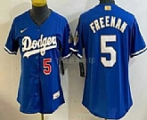 Women's Los Angeles Dodgers #5 Freddie Freeman Blue 2026 Gold Collection Stadium Jersey,baseball caps,new era cap wholesale,wholesale hats