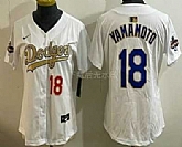 Women's Los Angeles Dodgers #18 Yoshinobu Yamamoto White Gold Champions Limited Jersey,baseball caps,new era cap wholesale,wholesale hats