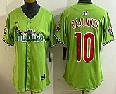 Women's Philadelphia Phillies #10 JT Realmuto Light Green Fashion Cool Base Jersey,baseball caps,new era cap wholesale,wholesale hats