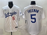 Men's Los Angeles Dodgers #5 Freddie Freeman White Alternate Stadium Stitched Jersey,baseball caps,new era cap wholesale,wholesale hats