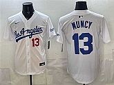 Men's Los Angeles Dodgers #13 Max Muncy White Alternate Stadium Stitched Jersey,baseball caps,new era cap wholesale,wholesale hats