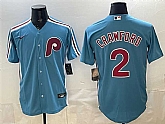Men's Philadelphia Phillies #2 Justin Crawford Blue Cool Base Stitched Jersey,baseball caps,new era cap wholesale,wholesale hats