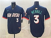 Men's San Diego Padres #3 Jackson Merrill Obsidian 2026 City Connect Limited Stitched Jersey,baseball caps,new era cap wholesale,wholesale hats
