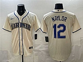 Men's Seattle Mariners #12 Josh Naylor Cream Alternate Stitched Jersey,baseball caps,new era cap wholesale,wholesale hats