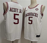 Men's Arkansas Razorbacks #5 Darius Acuff Jr. White Stitched Football Jersey,baseball caps,new era cap wholesale,wholesale hats