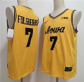 Men's Iowa Hawkeyes #7 Alvaro Folgueiras Yellow Stitched Jersey,baseball caps,new era cap wholesale,wholesale hats