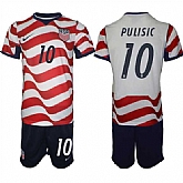 Men's United States #10 Christian Pulisic White Red 2026 Home Soccer Jersey Suit,baseball caps,new era cap wholesale,wholesale hats