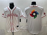 Men's Canada White 2026 World Baseball Classic Big Logo Home Stadium Stitched Jersey,baseball caps,new era cap wholesale,wholesale hats