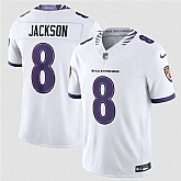 Men's Baltimore Ravens #8 Lamar Jackson White 2026 F.U.S.E. Vapor Stitched Limited Jersey Dzhi,baseball caps,new era cap wholesale,wholesale hats