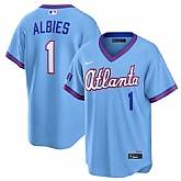 Men's Atlanta Braves #1 Ozzie Albies Powder Blue 2026 City Connect Stadium Stitched Jersey Dzhi,baseball caps,new era cap wholesale,wholesale hats