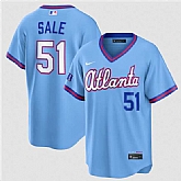 Men's Atlanta Braves #51 Chris Sale Powder Blue 2026 City Connect Stadium Stitched Jersey Dzhi,baseball caps,new era cap wholesale,wholesale hats