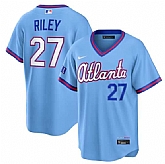 Men's Atlanta Braves #27 Austin Riley Powder Blue 2026 City Connect Stadium Stitched Jersey Dzhi,baseball caps,new era cap wholesale,wholesale hats