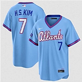 Men's Atlanta Braves #7 Ha-Seong Kim Powder Blue 2026 City Connect Stadium Stitched Jersey Dzhi,baseball caps,new era cap wholesale,wholesale hats