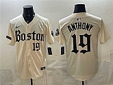 Men's Boston Red Sox #19 Roman Anthony Cream Gothic Vapor Limited Stitched Jersey Dzhi,baseball caps,new era cap wholesale,wholesale hats