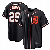 Men's Detroit Tigers #29 Tarik Skubal Black Out Stitched Jersey Dzhi,baseball caps,new era cap wholesale,wholesale hats