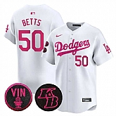Men's Los Angeles Dodgers #50 Mookie Betts White 2026 Mother's Day Vapor Premier Limited Stitched Jersey Dzhi,baseball caps,new era cap wholesale,wholesale hats