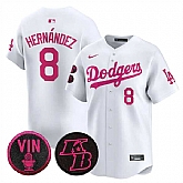 Men's Los Angeles Dodgers #8 Enrique Hernandez White 2026 Mother's Day Vapor Premier Limited Stitched Jersey Dzhi,baseball caps,new era cap wholesale,wholesale hats