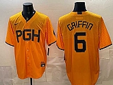 Men's Pittsburgh Pirates #6 Konnor Griffin Gold City Connect Stitched Jersey Dzhi,baseball caps,new era cap wholesale,wholesale hats