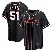 Men's San Francisco Giants #51 Jung Hoo Lee Black Out Stitched Jersey Dzhi,baseball caps,new era cap wholesale,wholesale hats